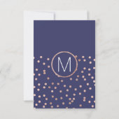 Roos Gold Polka Dots Light Navy Blue Hartelijk dan Bedankkaart (Achterkant)