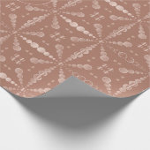 Roos Gold Polka Dots Pattern Christmas Cadeaupapier (Hoek)
