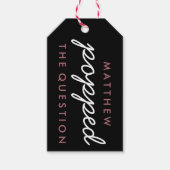 Roos Gold populeerde het Verloving Vragenweddensch Cadeaulabel (Voorkant)