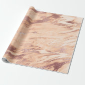 Roos Gold Powder Coral Copper Blush Marble Stone Cadeaupapier (Uitgerold)