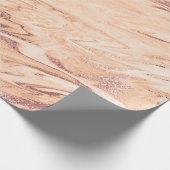 Roos Gold Powder Coral Copper Blush Marble Stone Cadeaupapier (Hoek)