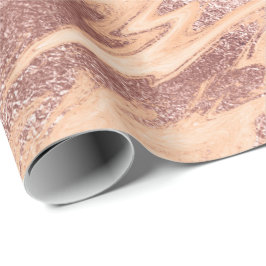 Roos Gold Powder Coral Copper Blush Marble Stone Cadeaupapier