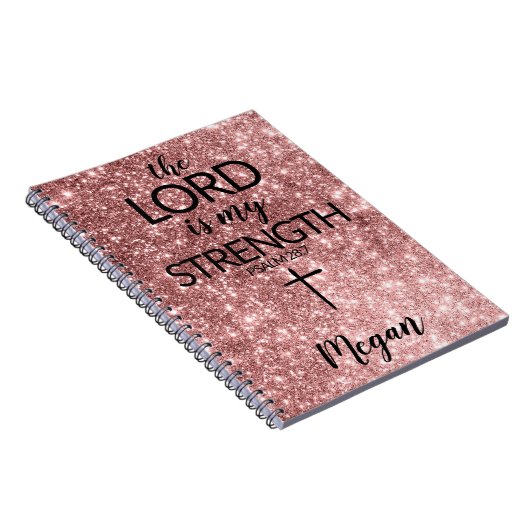 Roos Gold Prayer Journal De Heer is mijn kracht Notitieboek (Rechterzijde)