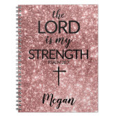 Roos Gold Prayer Journal De Heer is mijn kracht Notitieboek (Voorkant)