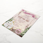 Roos Gold Princess Invitation Folie Uitnodiging (Gedraaid)