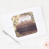 Roos Gold Product Label Cream Flowers en Monogram (Envelop)