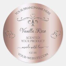 Roos Gold Product Labels Zilver  Cute Hearts