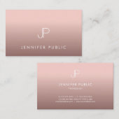 Roos Gold Professional modern monogram legant Visitekaartje (Voorkant / Achterkant)