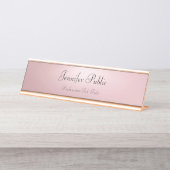 Roos Gold Professional Moderne Sjabloon Elegant Bureau Naambordje (Voorkant)