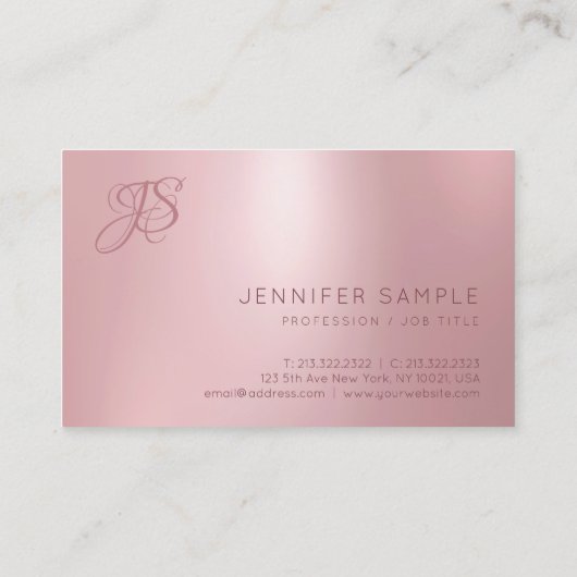 Roos Gold Professional-monogram - eenvoudig Visitekaartje (Achterkant)