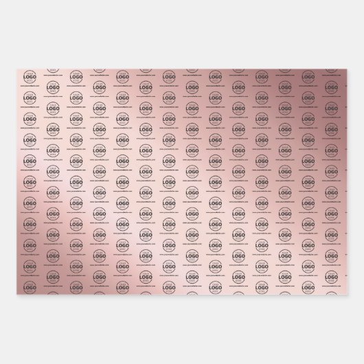 Roos Gold Promotional Business Logo Inpakpapier Vel (Voorkant 2)