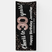 Roos Gold Proost op 30 Jaar Verjaardag Spandoek (Verticaal)