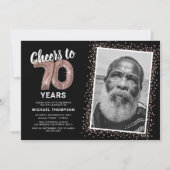 Roos Gold Proost op 70ste verjaardag Foto Kaart (Voorkant)