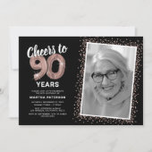 Roos Gold Proost op 90ste verjaardag Foto Kaart (Voorkant)