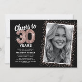 Roos Gold Proost op de 30ste verjaardag Foto Kaart (Voorkant)