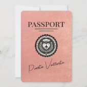 Roos Gold Puerta Vallarta Passport Bewaar de datum Save The Date (Voorkant)