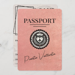 Roos Gold Puerta Vallarta Passport Bewaar de datum Save The Date