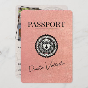 Roos Gold Puerta Vallarta Passport Bewaar de datum Save The Date