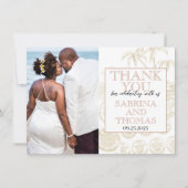 Roos Gold Puerta Vallarta trouwfoto dank u Bedankkaart (Voorkant)