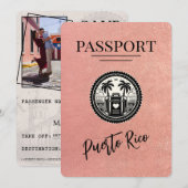 Roos Gold Puerto Rico Passport Save The Date (Voorkant / Achterkant)
