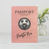 Roos Gold Puerto Rico Passport Save The Date (Staand voorkant)