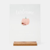 Roos Gold Pumpkin Baby shower Welkom Acryl Bord (Voorkant)