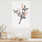 Roos Gold Pussy Willow Branch Wall Print (Keuken)