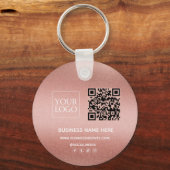Roos Gold QR Code Logo Website Social Media Sleutelhanger (Achterkant)