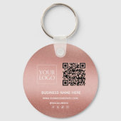 Roos Gold QR Code Logo Website Social Media Sleutelhanger (Achterkant)