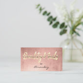 Roos Gold Quality Nail Script QR Code Logo Visitekaartje (Staand voorkant)
