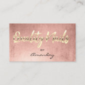 Roos Gold Quality Nail Script QR Code Logo Visitekaartje (Voorkant)