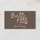 Roos Gold Quality Nails Script Lijst QR Code Logo Visitekaartje (Voorkant)