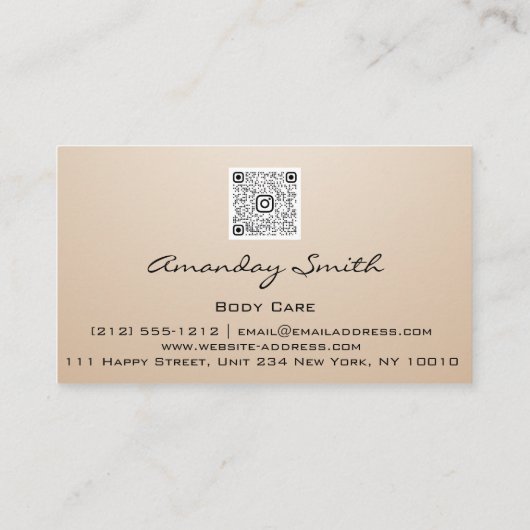 Roos Gold Quality Nails Script Lijst QRCode Logo Visitekaartje (Achterkant)