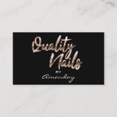 Roos Gold Quality Nails Script Lijst QRCode Logo Visitekaartje (Voorkant)