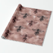 Roos Gold Queen Bee Cadeaupapier (Uitgerold)