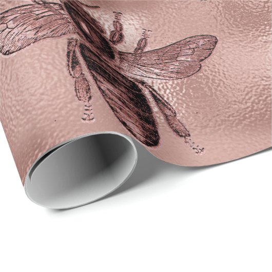 Roos Gold Queen Bee Cadeaupapier (Rol Hoek)