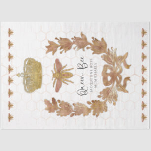 Roos Gold Queen Bee Crown Baby Naam ontkoppeling T Tissuepapier