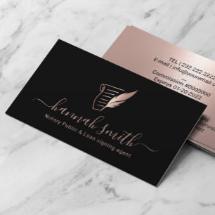 Roos Gold Quill Black met lagesigneerde koopvaardi Visitekaartje