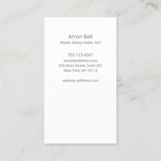 Roos Gold Quill Business - Notional Loan Signing A Visitekaartje (Achterkant)