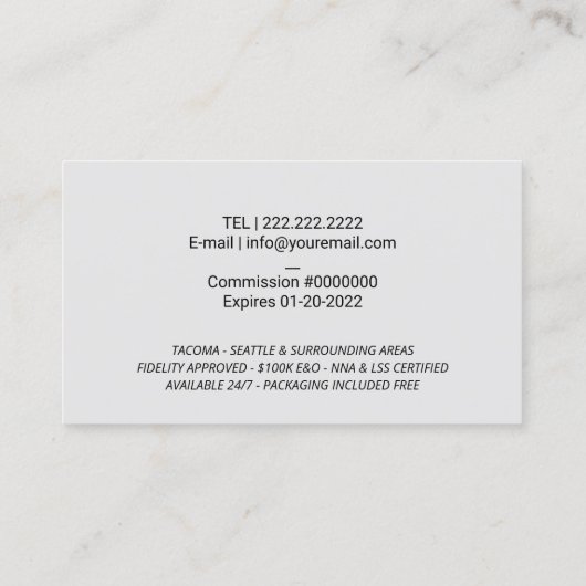 Roos Gold Quill-Logo van de leningtekenaar Visitekaartje (Achterkant)