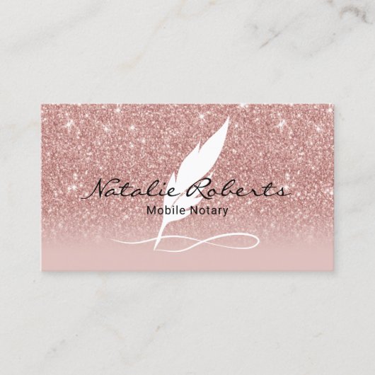 Roos Gold Quill over Mobile Notional Signing Agent Visitekaartje (Voorkant)