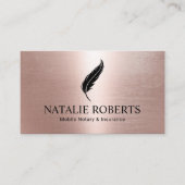 Roos Gold Quill Pen Logo Visitekaartje (Voorkant)