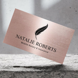 Roos Gold Quill Pen Logo Visitekaartje