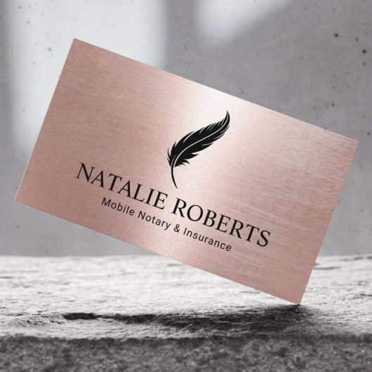 Roos Gold Quill Pen Logo Visitekaartje