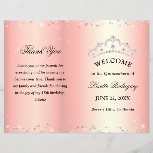 Roos Gold Quinceanera (Voorkant)