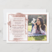 Roos Gold Quinceañera - Aangepaste foto van Birthd Kaart (Voorkant)