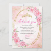 Roos Gold Quinceanera Miss Quince 15 Anos Verjaard Bedankkaart (Voorkant)