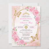 Roos Gold Quinceanera Miss Quince 15 Anos Verjaard Kaart (Voorkant)