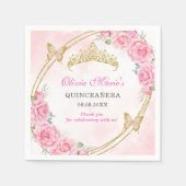 Roos Gold Quinceanera Miss Quince 15 Anos Verjaard Servet (Voorkant)
