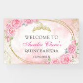 Roos Gold Quinceanera Miss Quince 15 Anos Verjaard Spandoek (Horizontaal)